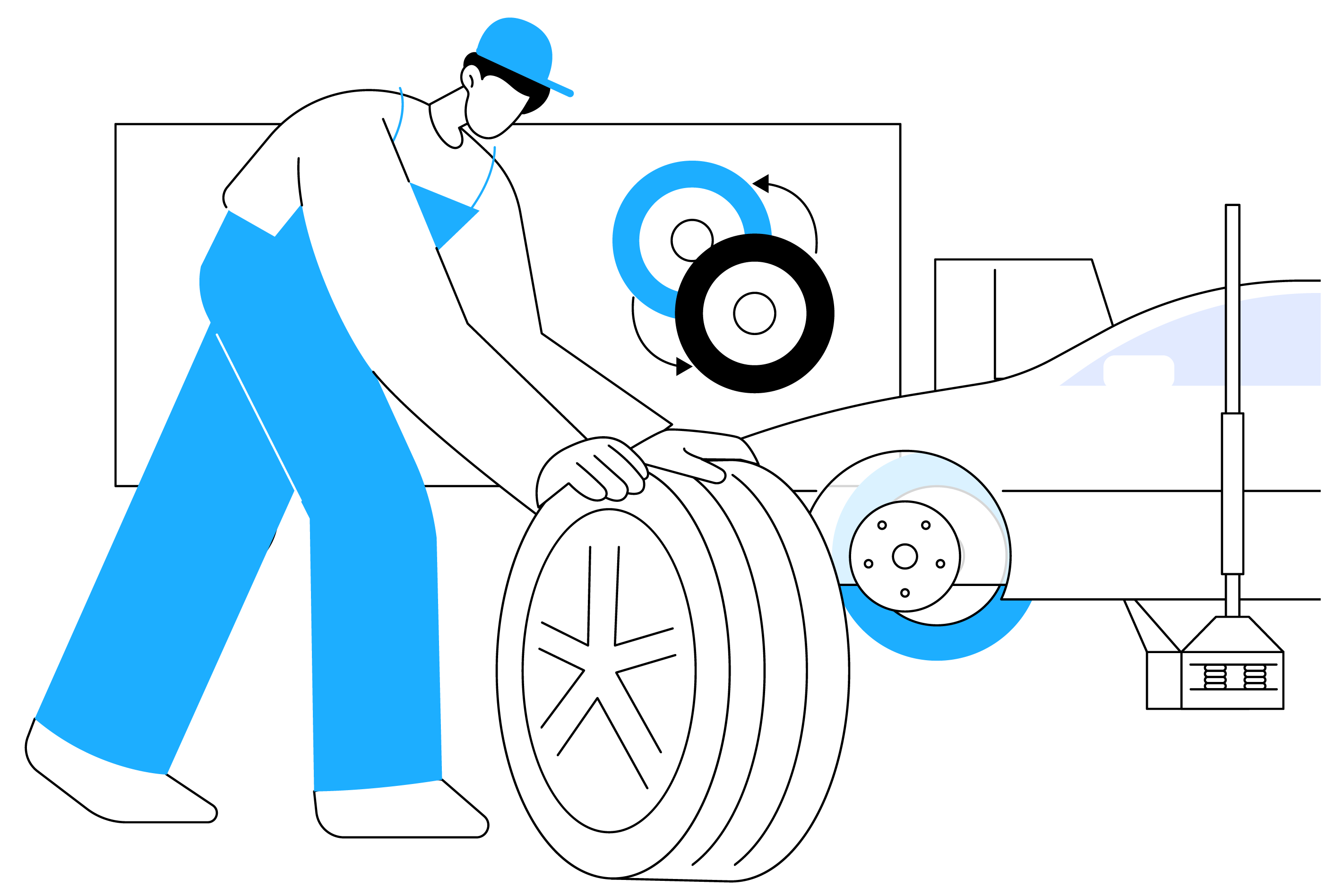mobile service illustration white